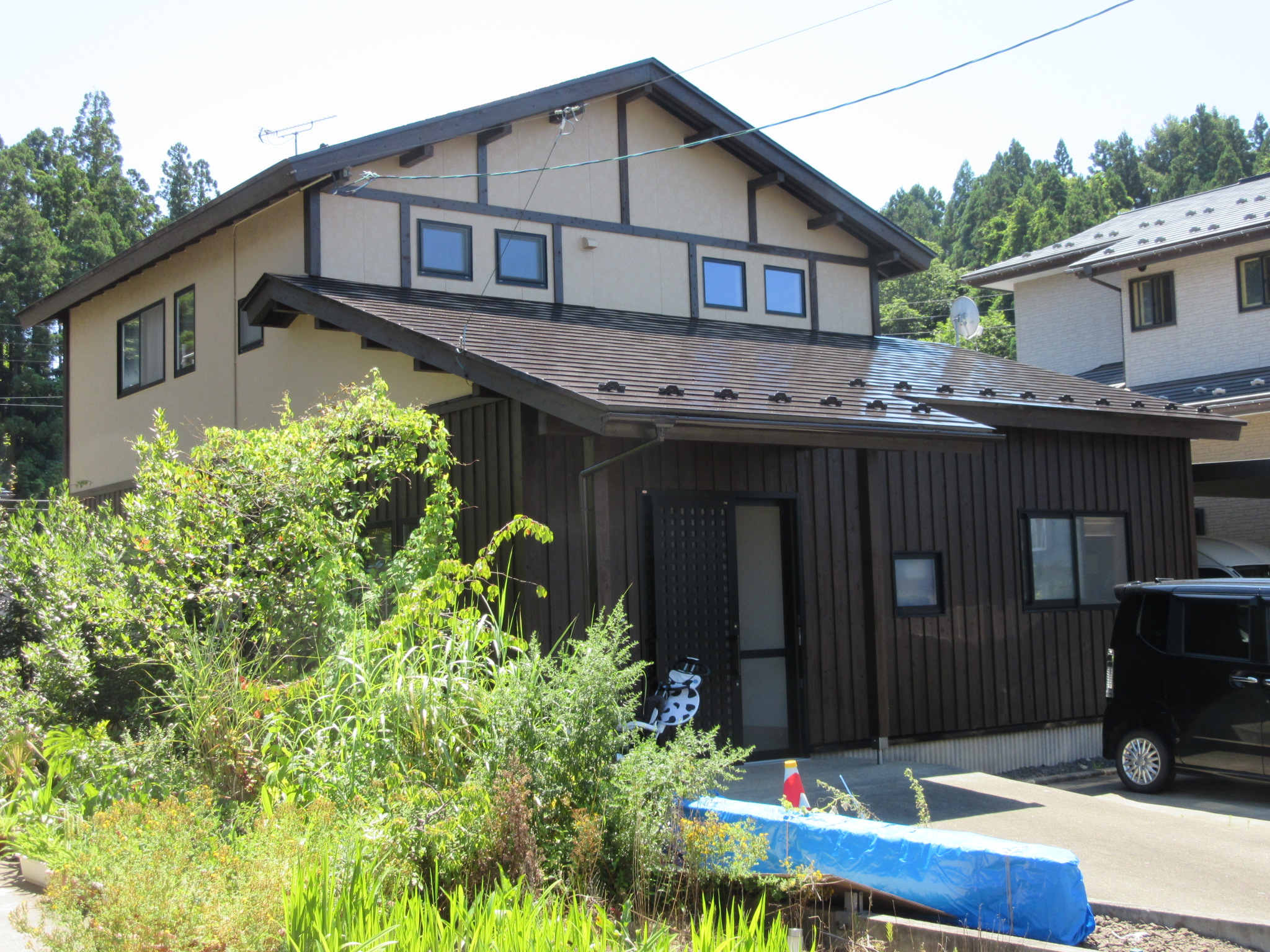 外壁屋根の塗装工事完工（秋田市河辺）